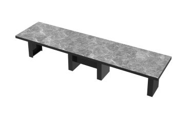Stół rozkładany LARGO 160 - Venatino dark (Marmur / Czarny)